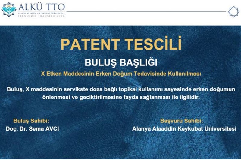 ALKÜ'ye Patent Tescili !